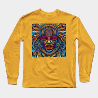 New World Gods (27) - Mesoamerican Inspired Psychedelic Art Long Sleeve T-Shirt